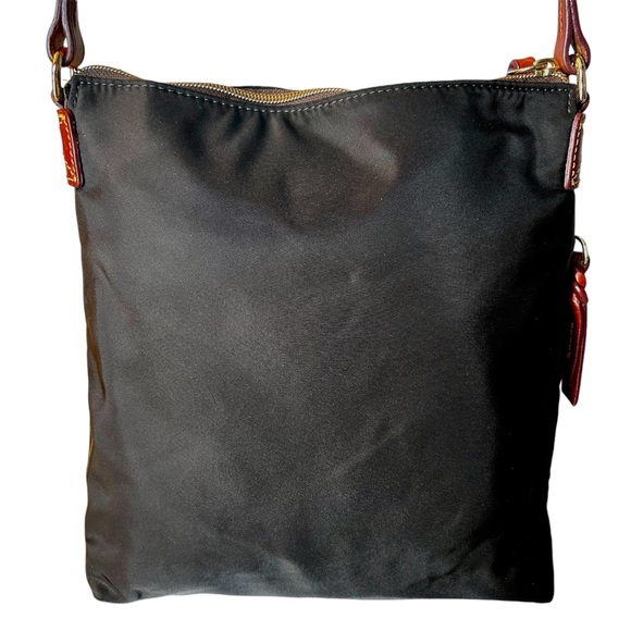 Dooney & Bourke Nylon Crossbody Purse Black with Tan Leather Trim Accents - Picture 5 of 15
